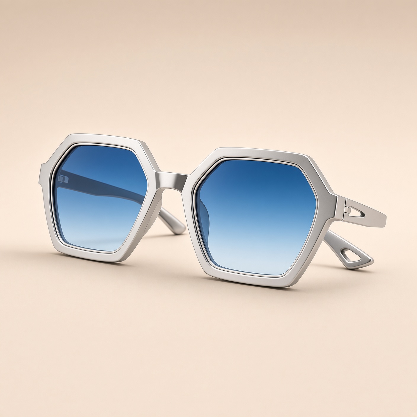 The Cut Hex — Silver / Blue